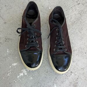 Lanvin toe cap suede sneakers
